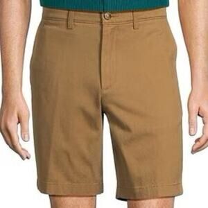 New Roundtree & Yorke‎ $40 Size 40 British Khaki Flat Front 9" Inseam Shorts